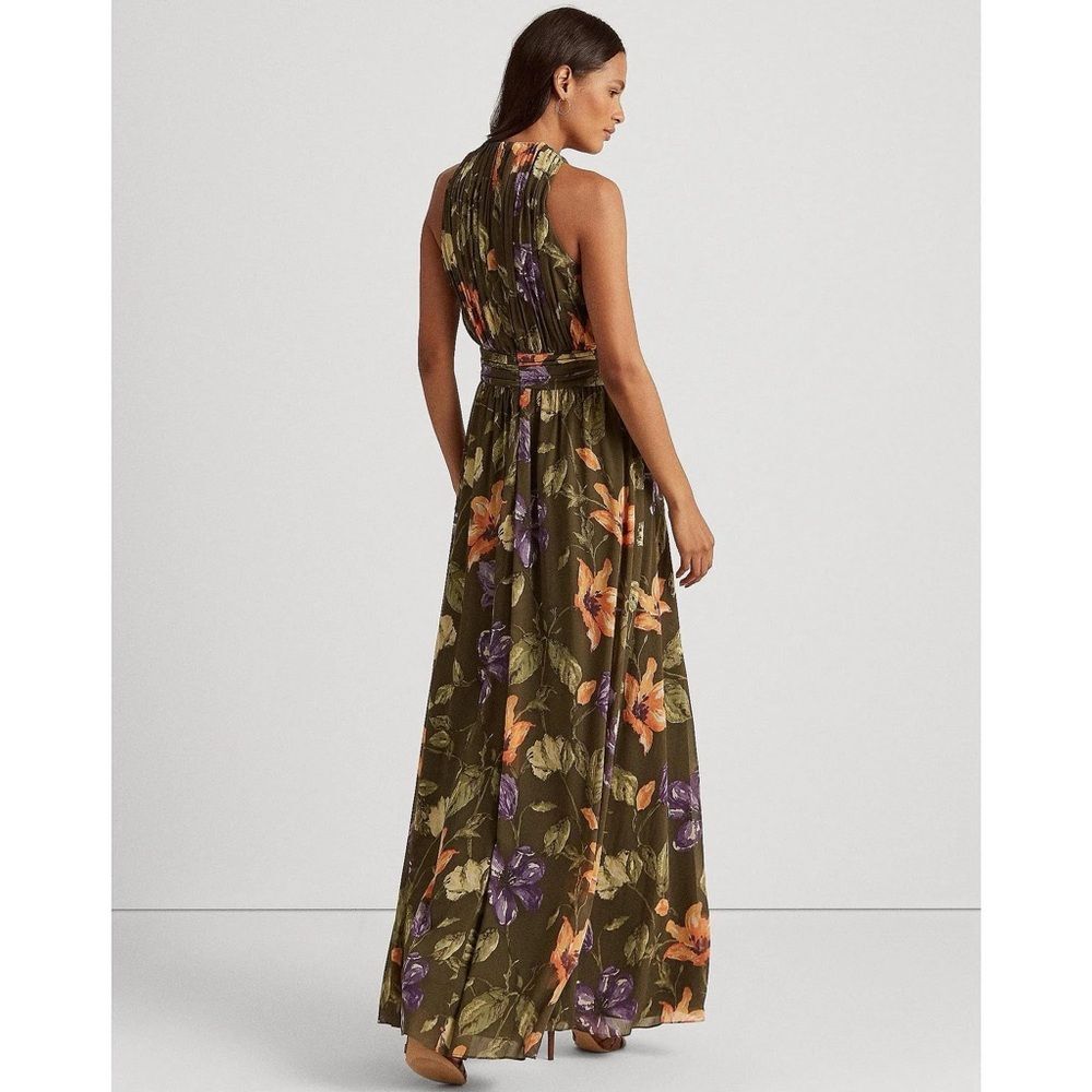 Lauren Ralph Lauren Floral Maxi Dress - Olive, Purple, Orange